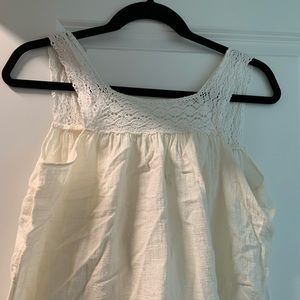 Madewell top with crochet neckline